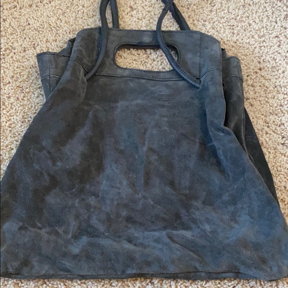 -Free People Suede Gray Bag Purse-New